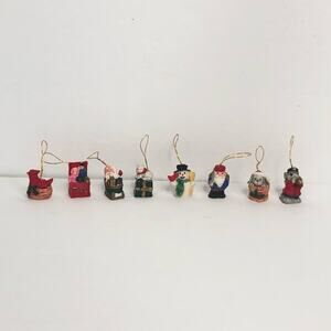 vintage toy land miniature 1 inch poly stone handpainted ornaments lot of 9